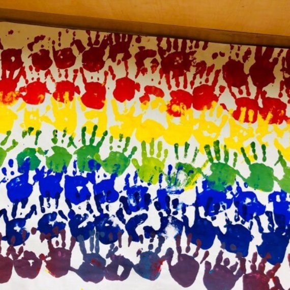 レインボーハンドペインティング 色を混ぜてみよう！/Hand Painting-Rainbow
